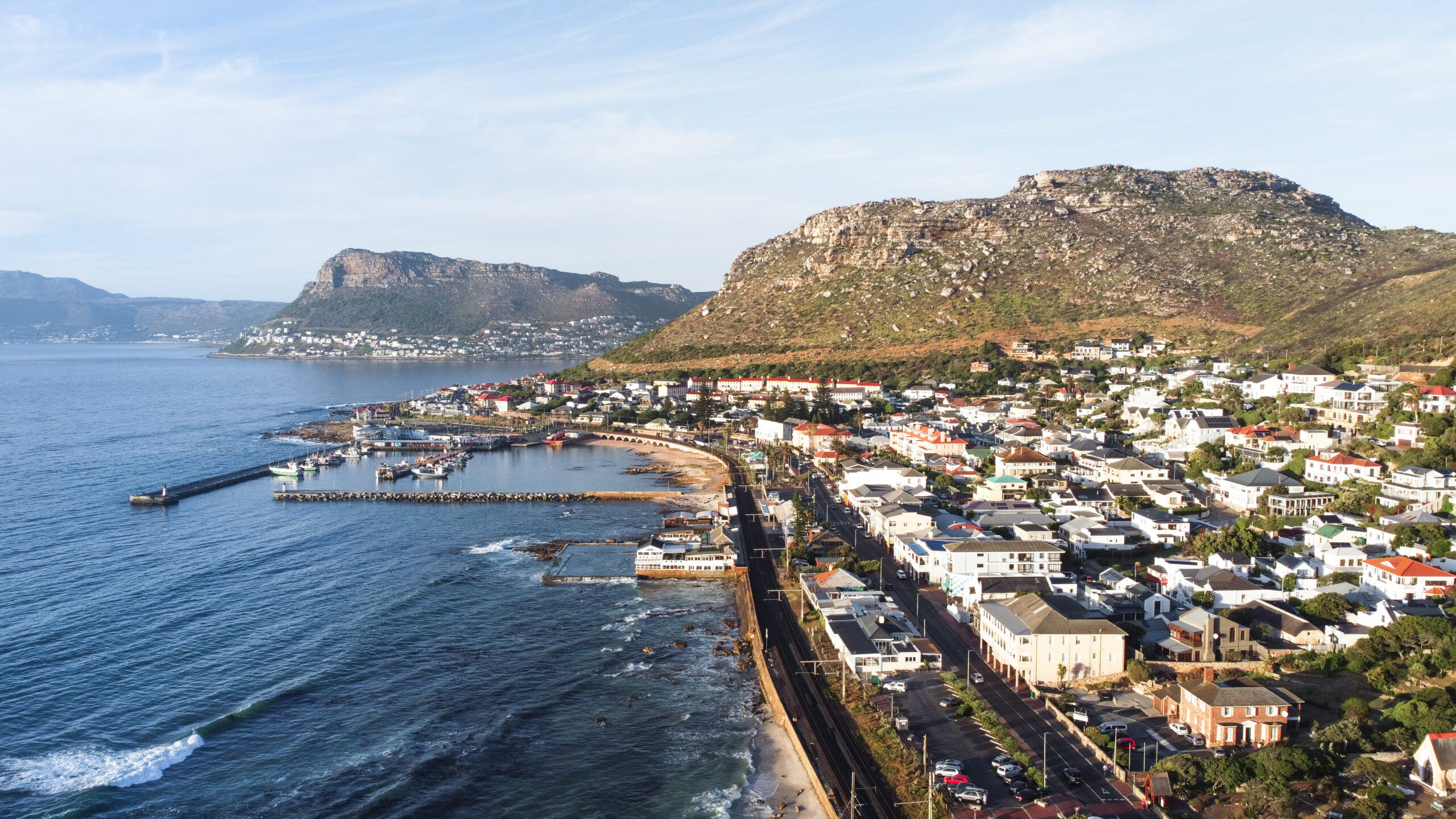 The Dalebrook Place heritage building set above the Dalebrook tidal pool, Kalk Bay seafront