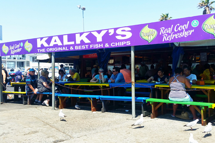 Kalky's fish and chips shack at Kalk Bay harbour