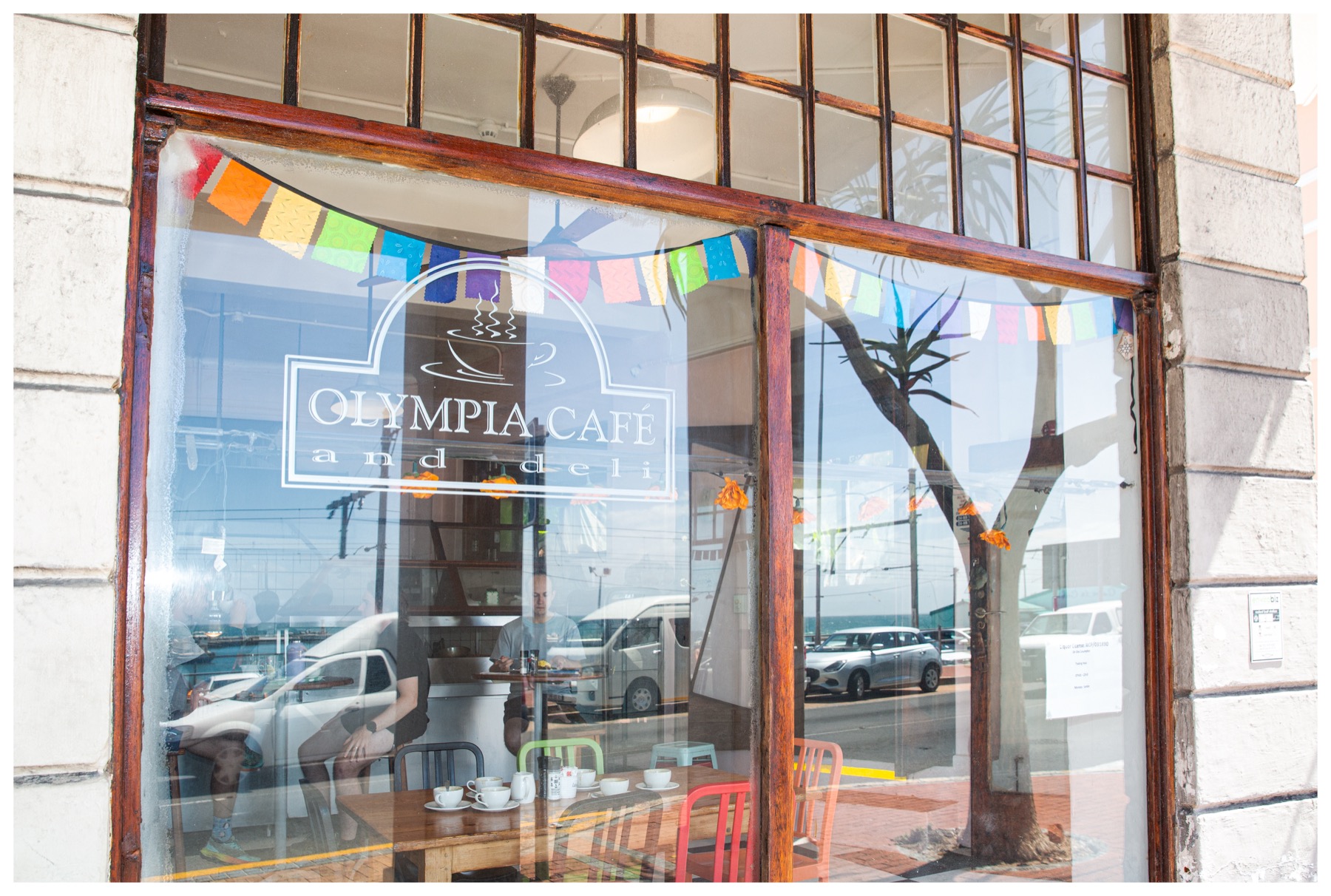 Olympia Café & Deli shopfront on Main Road, Kalk Bay
